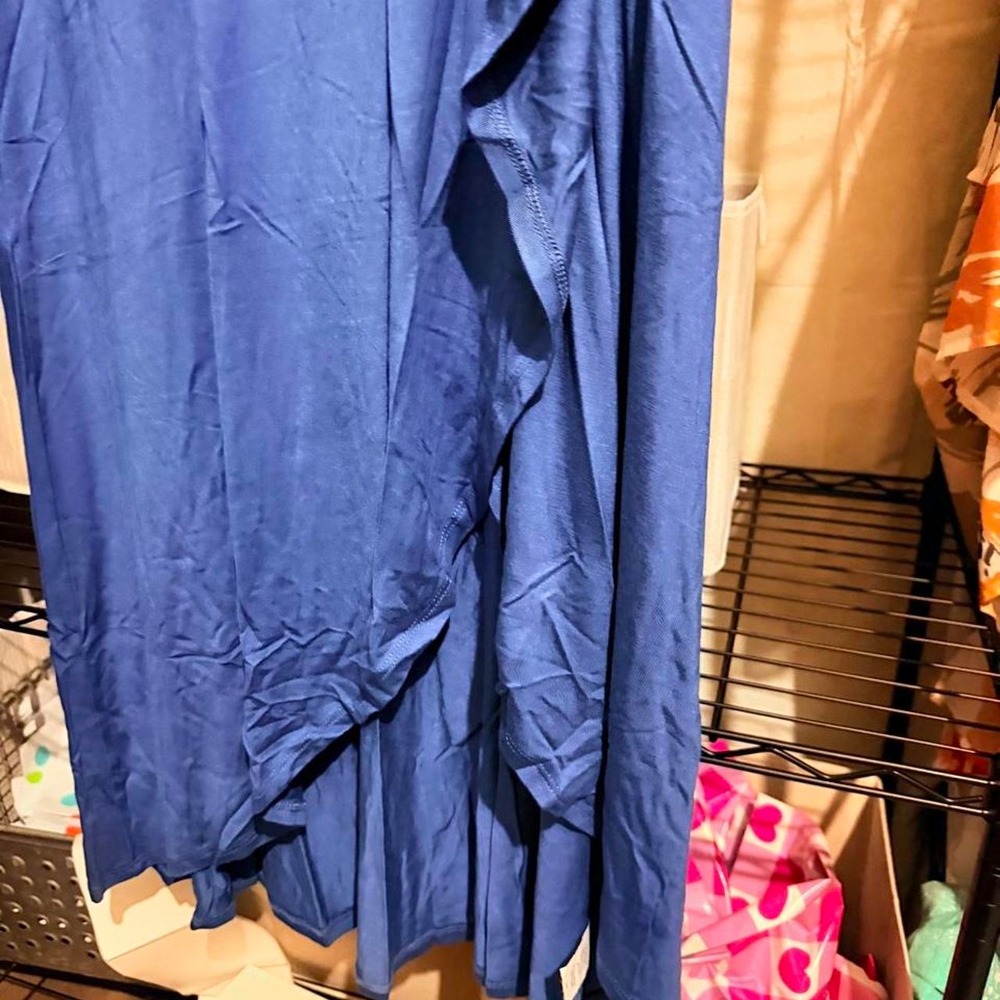Azules Denim Blue High-Low Ruffle Maxi Skirt - Picture 5 of 5